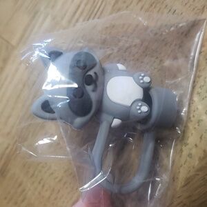 Racoon straw topper NEW